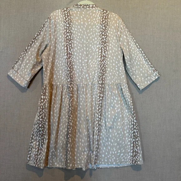 Tuckernuck Antelope Royal Shirt Dress XL Beige Animal Print Coastal Chic -  threedaughtersproperties.com
